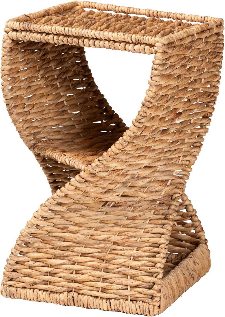 Bijzettafel Metaal - Waterhyacint Tafel - Ruimte Decoratie - Bohemian Stijl - 57 cm Hoog - Natuurlijk Bruin