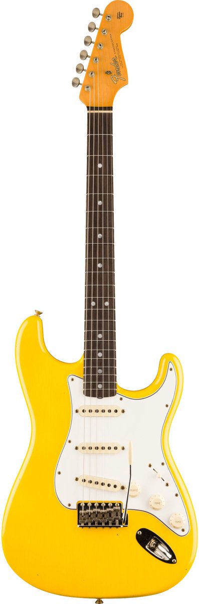 Fender 1965 Stratocaster JRN RW Aged Graffiti Yellow - Custom elektrische gitaar