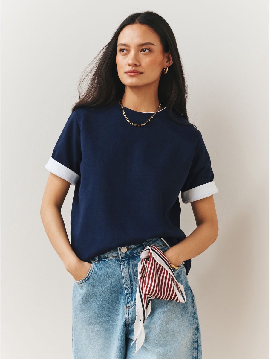 Next - Dames - Set van 3 zware basic T-shirts - Blauw