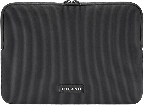 Tucano Colore Sleeve MacBook Neo 13 – Anti-kras Binnenzak met Rits – Anti-Slip Systeem voor Laptop Vasthoud – Ritssluiting met Dubbele Trekker - Zwart