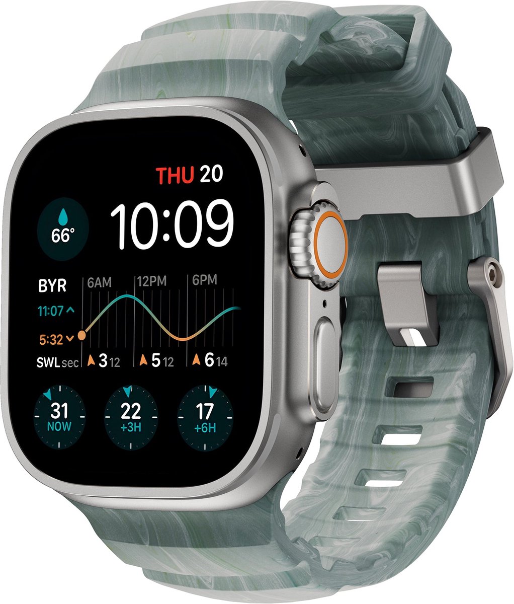 Nomad Rocky Point Band Apple Watch (Ultra) 42mm / 44mm / 45mm / 46mm / 49mm Sierra Stone Connector Natural