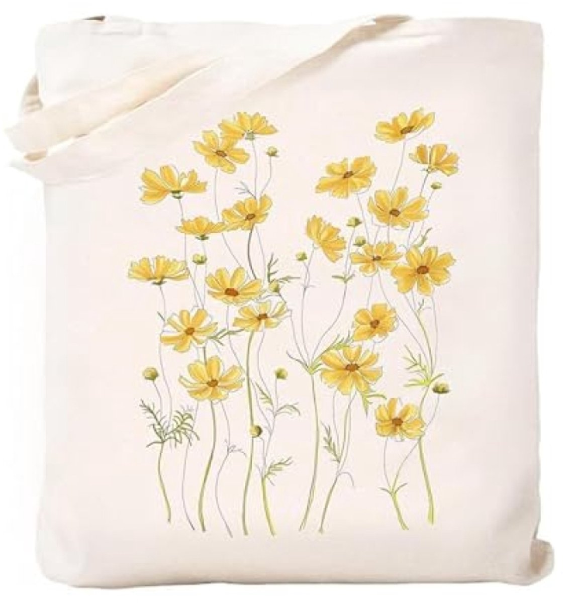 Grote Jute Draagtas met Print - Herbruikbare Canvas Boodschappentas Dames