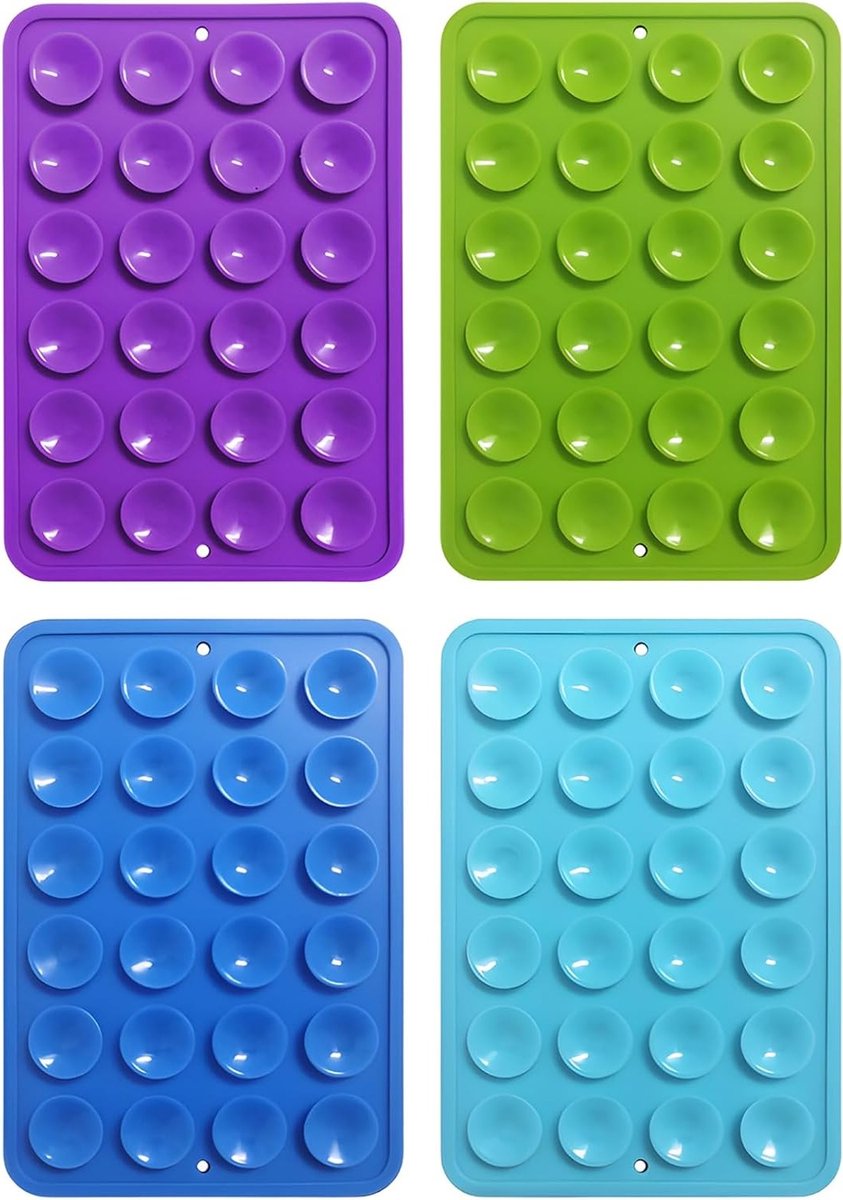Siliconen zuignappen, 4 stuks sterke grip houders voor selfies & TikTok-video's, dubbelzijdige plakgrip voor smartphones en tablets