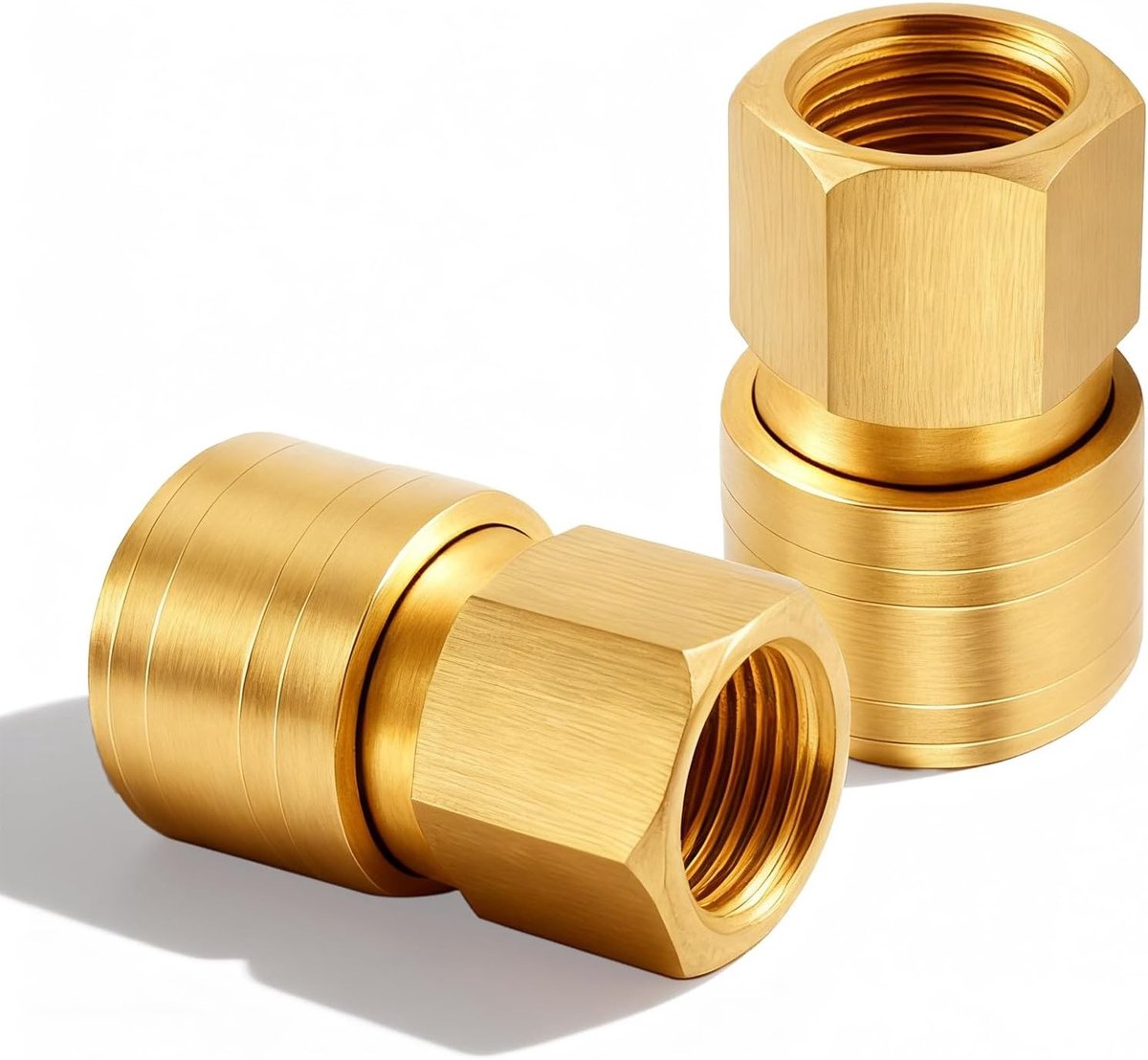 Set van 2 3/8 Inch Snelsluitingen voor Samengeperste Lucht, Messing Koppelingen met G3/8 Inch Vrouwelijk Schroefdraad, Ideaal voor Luchtcompressoren en Pneumatische Toepassingen