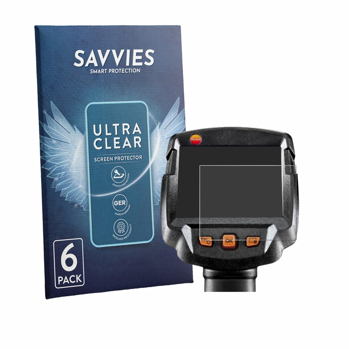 Savvies - Screenprotector voor Testo 872 - Folie Beschermfolie transparant 6 Stuks