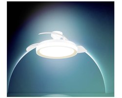Philips Bliss Plafondventilator met ingebouwde LED-lamp - 3 Intrekbare bladen, diameter: 106cm - 4500 Lumen - Instelbaar wit licht van 2700K tot 6500K - Dimbaar tot 5% - Afstandsbediening - Wit met goud