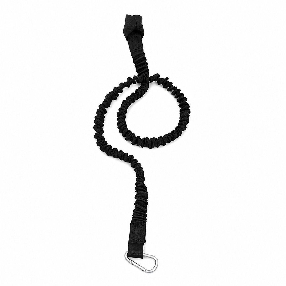 Peddel Leash Zwart – Anti-Verlies Koord met Karabijnhaak – Voor Kajak, Kano, SUP & Watersport – Spiraal Lanyard – 1 Stuk