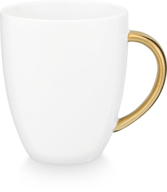 vtwonen - Mugs avec oreille - Set de 6 - Wit/ Or - Porcelaine - 250ml