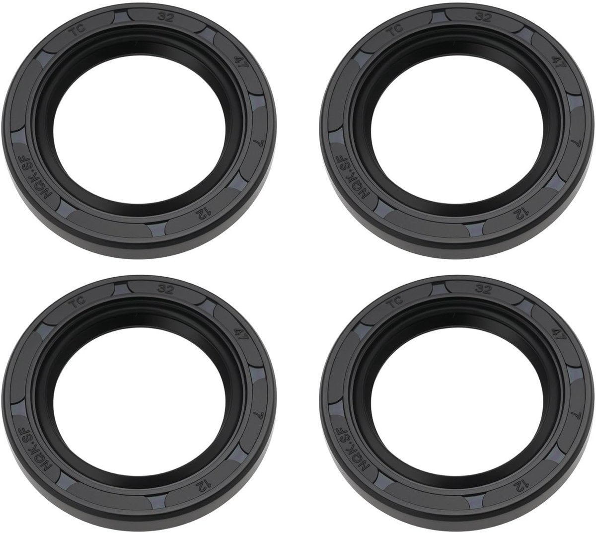 Allecto - Dust Lip Seal - 4 Stuks - Hoge Kwaliteit - 32x47x7mm - Nitrile Rubber - Voor Auto en Motor - Duurzaam