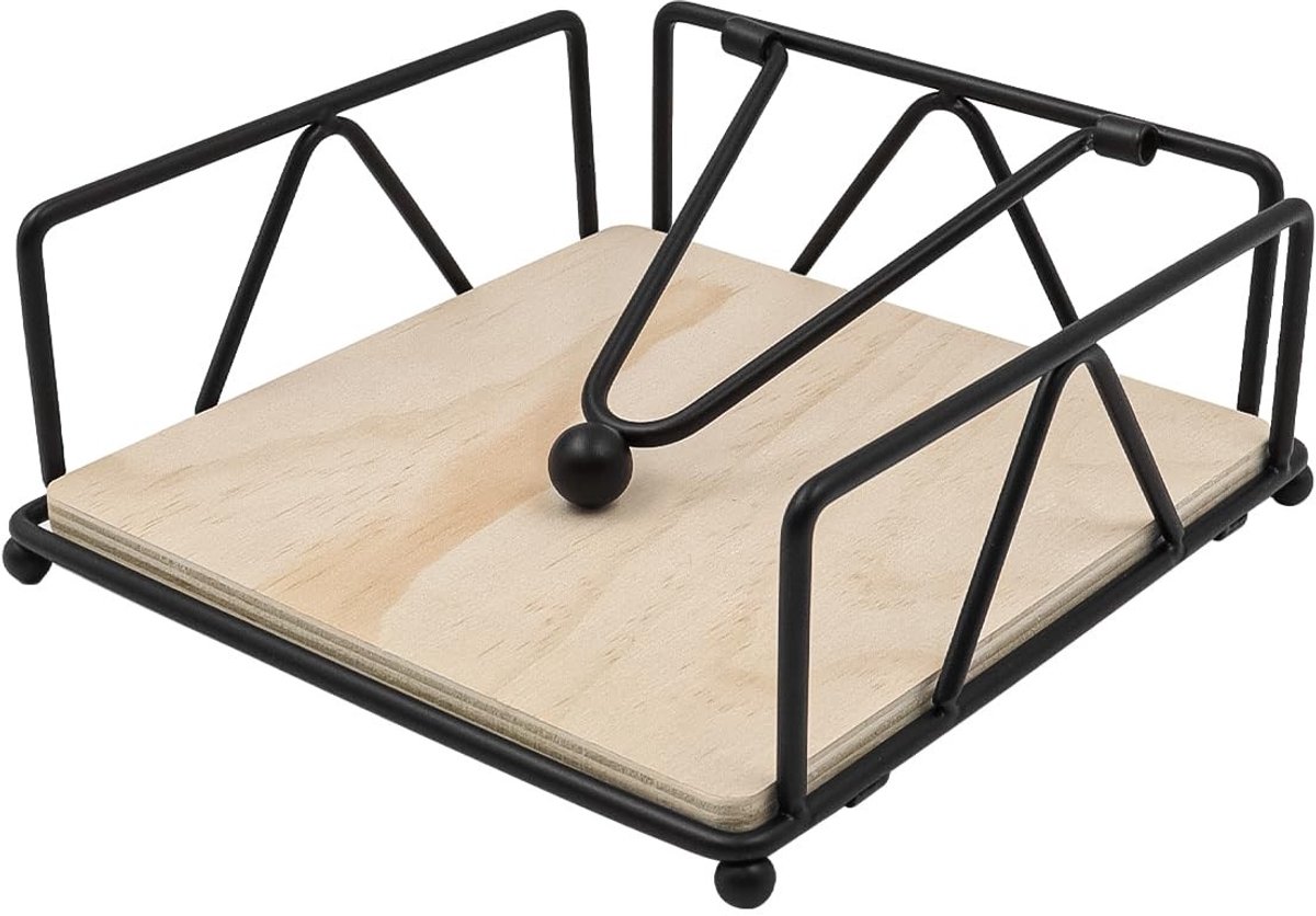 Allecto - Napkin Holder - Houten en Metalen Servethouder - Ideaal voor Buffet en Restaurant - Versterkt je Tafelsetting - Perfect voor Hotel - Unie...