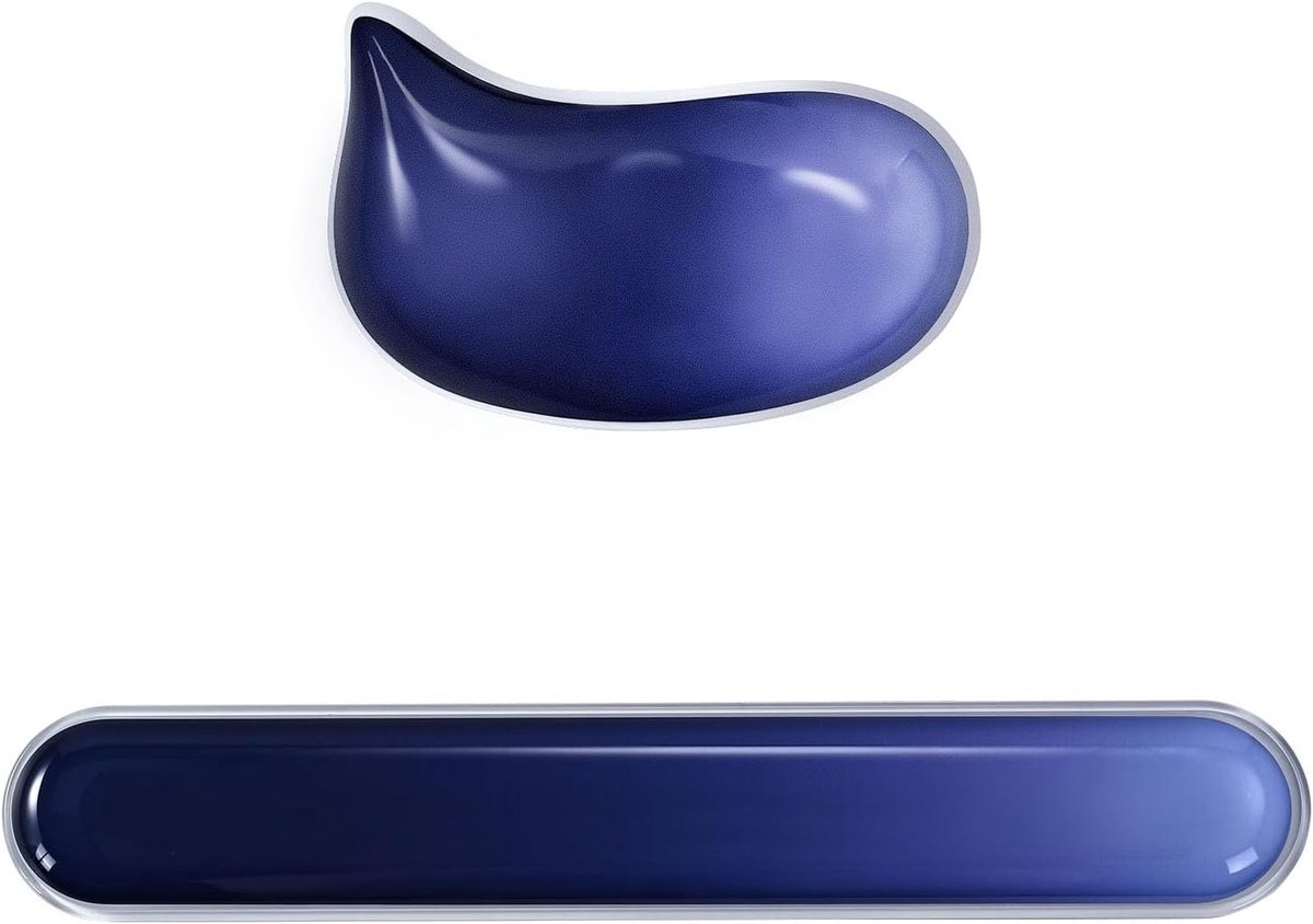 Ergonomische Muismat met Gel Kussen en Polssteun voor Comfortabel Werken en Gamers, Geschikt voor Laptop en PC, Blauw