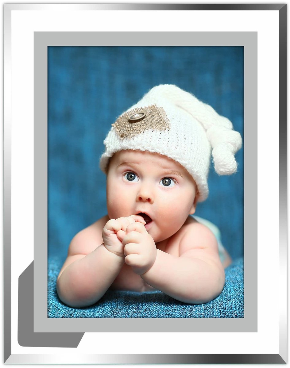 Allecto - Fotolijst - Glazen fotolijst - Stijlvol design - 8x10 formaat - Voor tafelblad en bureau - Geschikt voor elke gelegenheid - Transparant m...