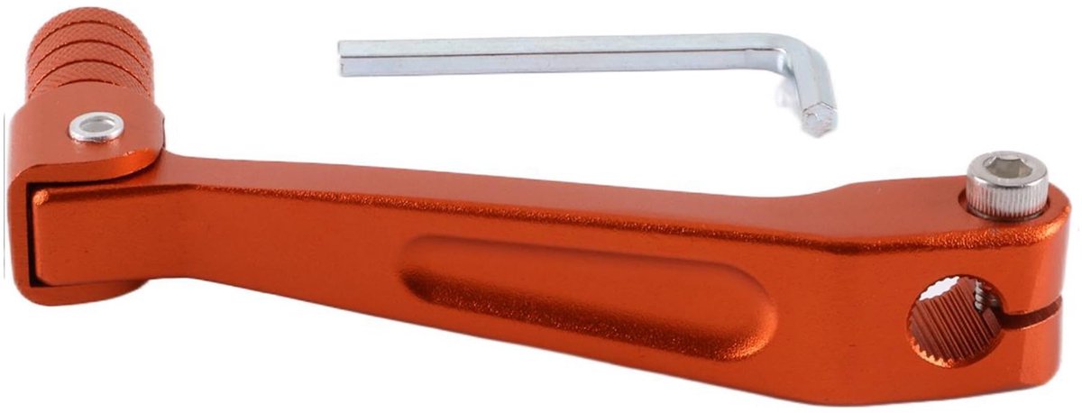 Allecto - Versnellingspook - Aluminium - Opvouwbaar - Oranje - Vervanging - Geschikt voor Dirt Bike - Huayang T2 T4