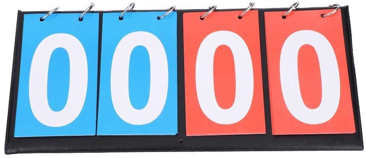 Allecto - Sportscorebord - Draagbaar Flip-Scorebord - Geschikt voor Competities - 4 Cijferige Scoreteller - Ideaal voor Tafeltennis en Basketbal