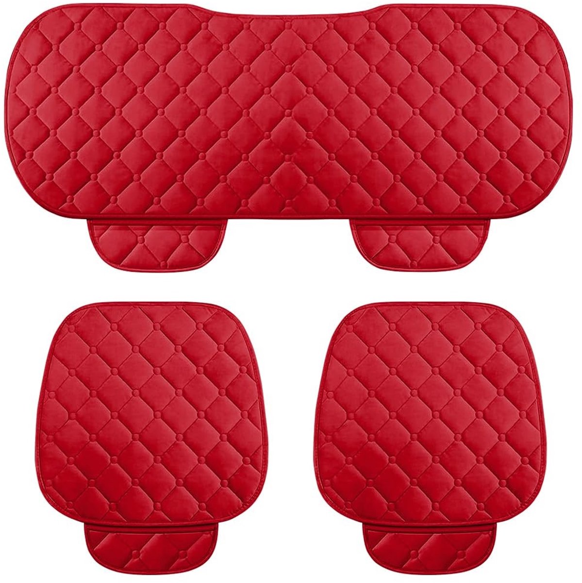 Allecto - Stoelhoes voor auto - Universeel autostoelbeschermer - Zacht comfort - Rood - Auto-interieuraccessoires - Geschikt voor SUV's en meer - K...