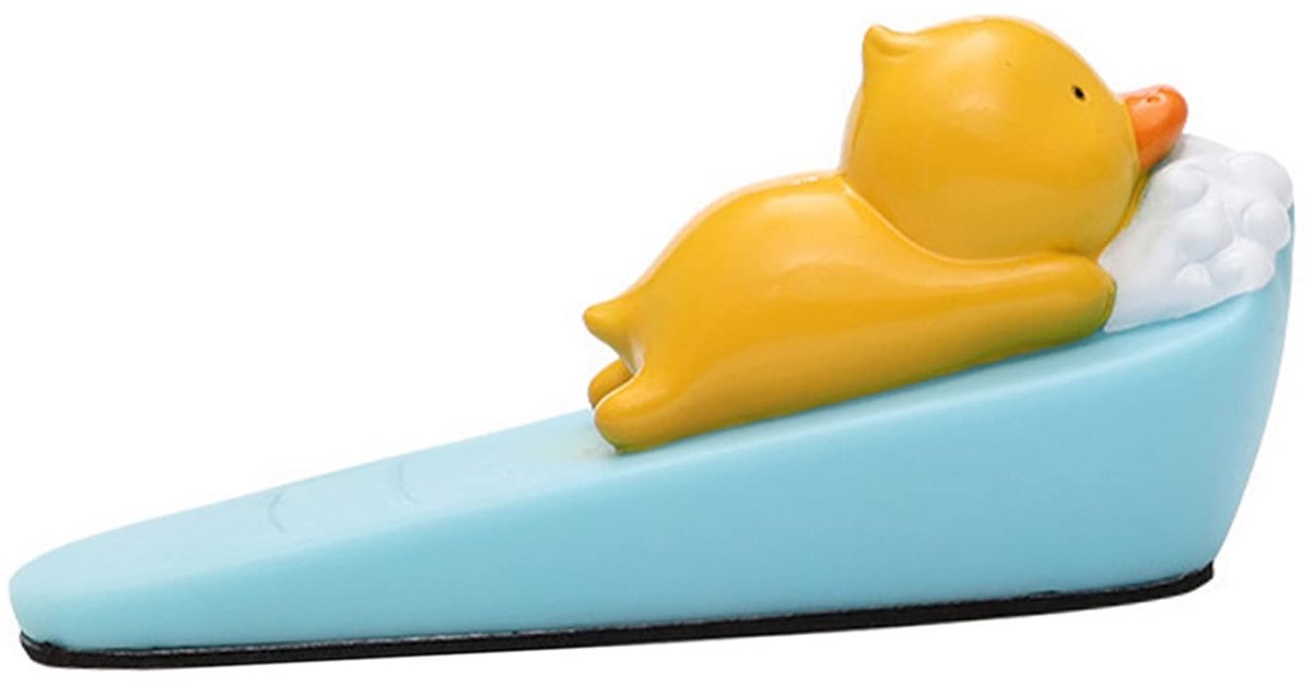 Allecto - Dierendeurstopper - Decoratieve deurstopper - Grappige eend - Leuke deur wiggen - Zacht PVC-kunststof - Dierenvorm - Geschikt voor elk in...