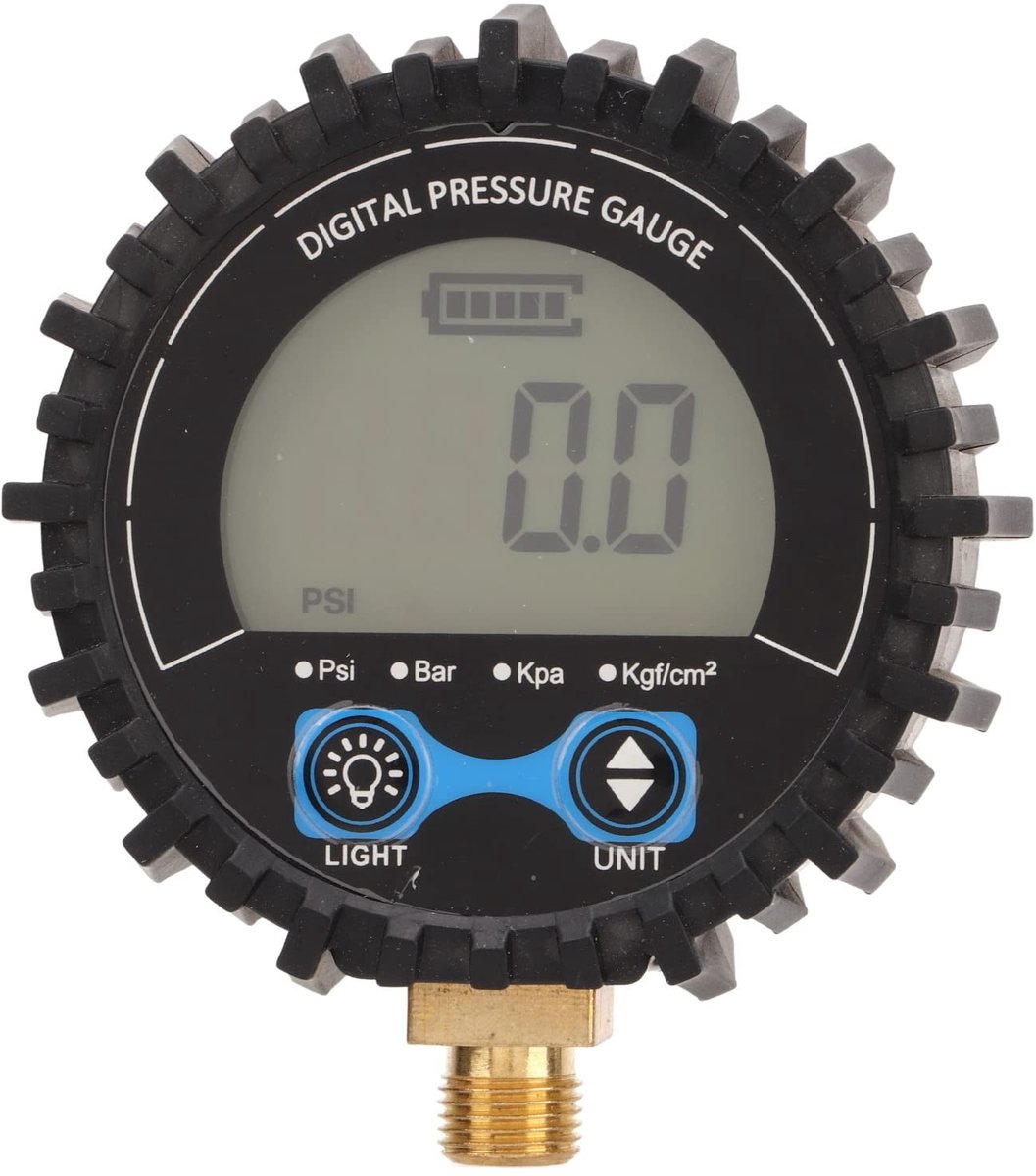 Allecto - Luchtdruk Bandenspanningsmeter - Digitale Displaymeter voor Auto en Motor - Groot Scherm - Opblaasbare Manometer - Draad M11X1 - Geschikt...