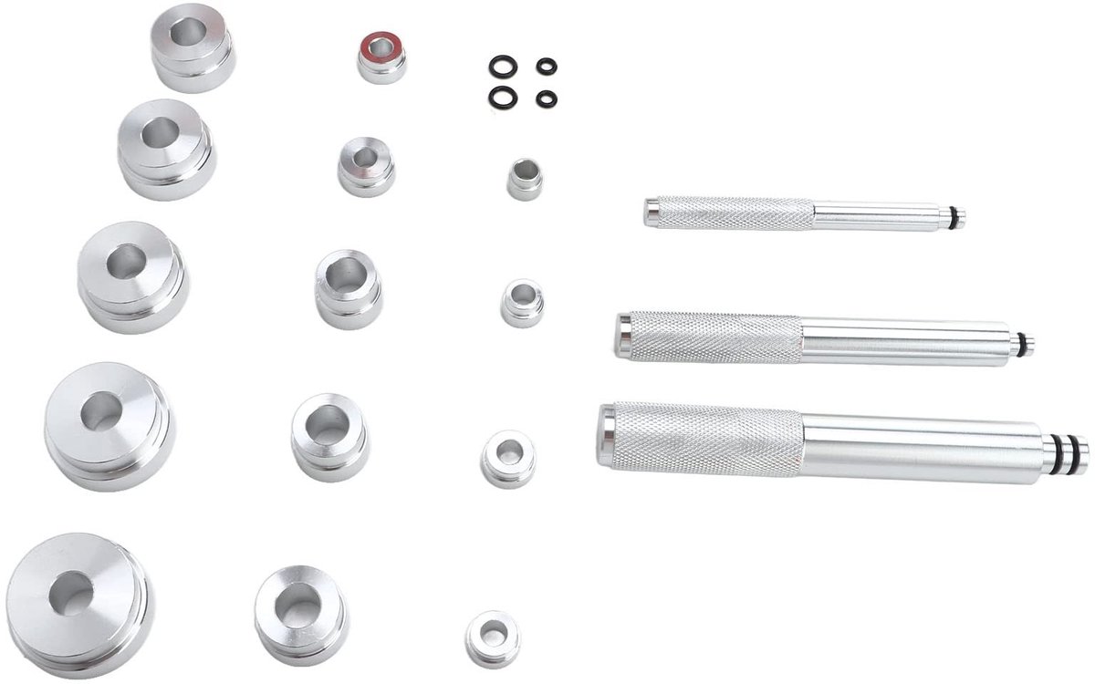 Allecto - Bus Driver Tool Set - Universele Wiellager Verwijdering - Aluminiumlegering - 14 Adapters - Voor Auto's en Motorfietsen - Handige Pers Tool
