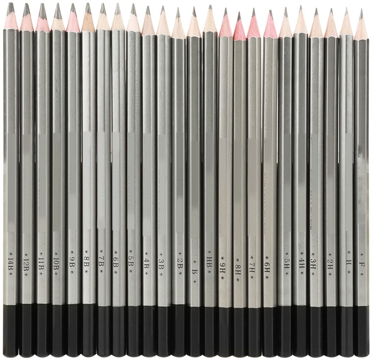 Allecto - Tekening Potloden Set - Professionele schetsset - 24 stuks - Grafiet potloden - Voor kunstenaars - Perfect voor alle leeftijden