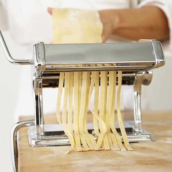 Handmatige pastamachine roestvrij staal, 9 standen, voor verse pasta, ideaal voor gezinskeukens van Merkloos — afbeelding 3