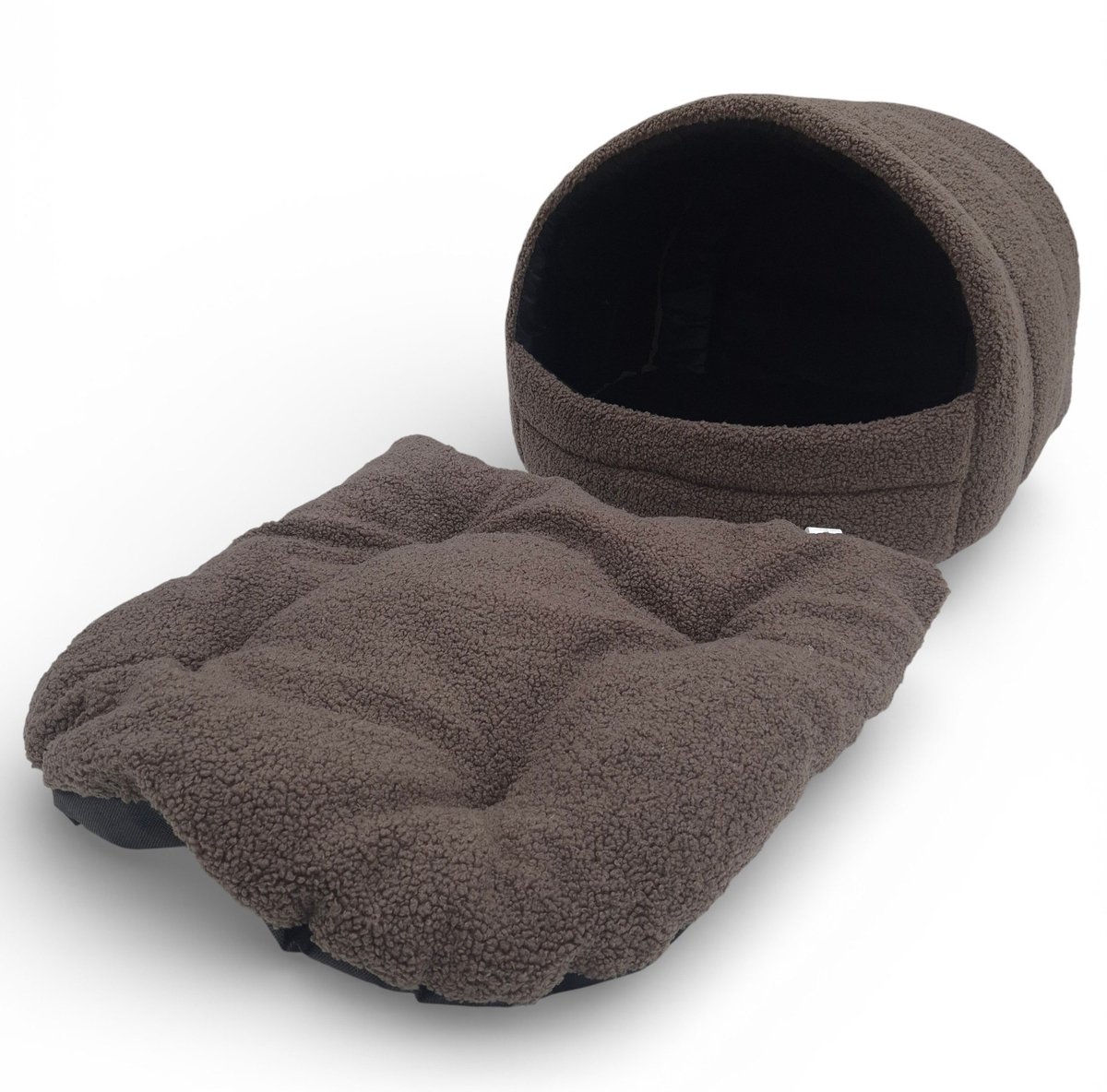 Hondenhuis Bouclé voor Hond – Zachte Hondengrot en Hondenmand met Uitneembaar Kussen – Knus Hondenbed voor Kleine en Middelgrote Honden, bruin