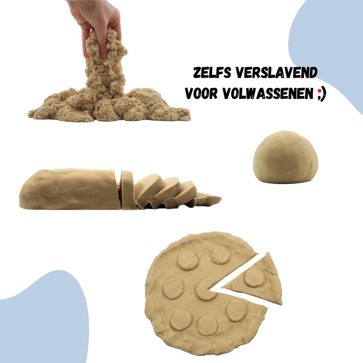 Sand Mania® kinetisch zand - 3 KG - inclusief Speel- & Opbergbak - Beige / Naturel - Sensorisch Speelzand voor Kinderen — afbeelding 7