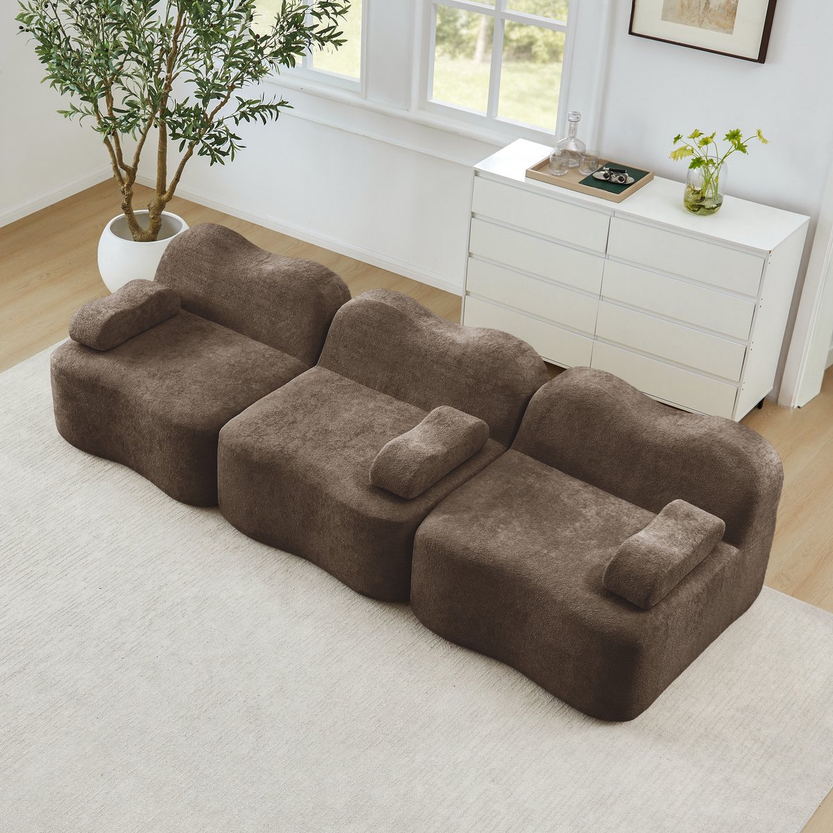 MODENUIT Sofa 3-Zits - Modulaire Opstelling Met Hocker En Diepe Zitting - Voor Woonkamer -