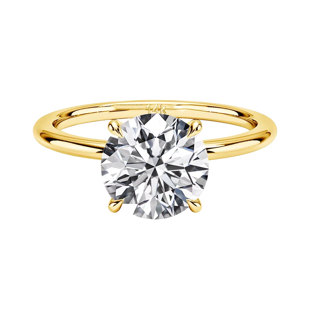 Titanix Dames Ring - 2 karaat Moissanite met GRA certificaat (Diamant Alternatief) - 14 Karaat Goud - Verlovingsring - Luxe Cadeauring - 17.25 mm / Maat 54