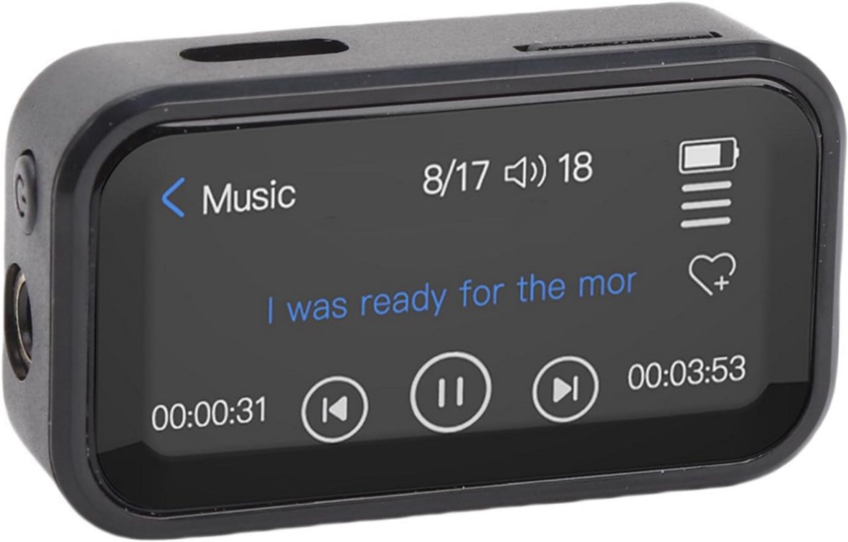 longziming -Draagbare Mp3-speler - Digitale Audiosspeler - Draagbare Mediaspeler - 1,47 Inch Volledig Aanraakbaar Scherm - Bluetooth 5.3 - ABS Kunststof - Ideaal Voor Onderweg En Opnames - 1 Stuk