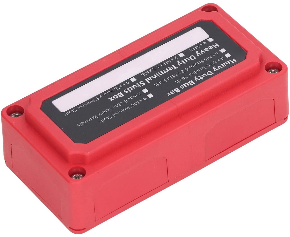 aladdien - Stroomverdeelblok - DC 48V 300A - Slimme Montage - Rood - Geschikt voor Voertuigen - Voertuigboot en Elektrische Apparatuur