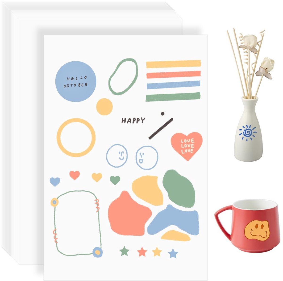 aladdien - Water Decal Transfer Film - Laserprinter Sticker - Hoge resolutie afdrukken - A4 formaat - Geschikt voor keramiek, glas, kunststof, metaa...