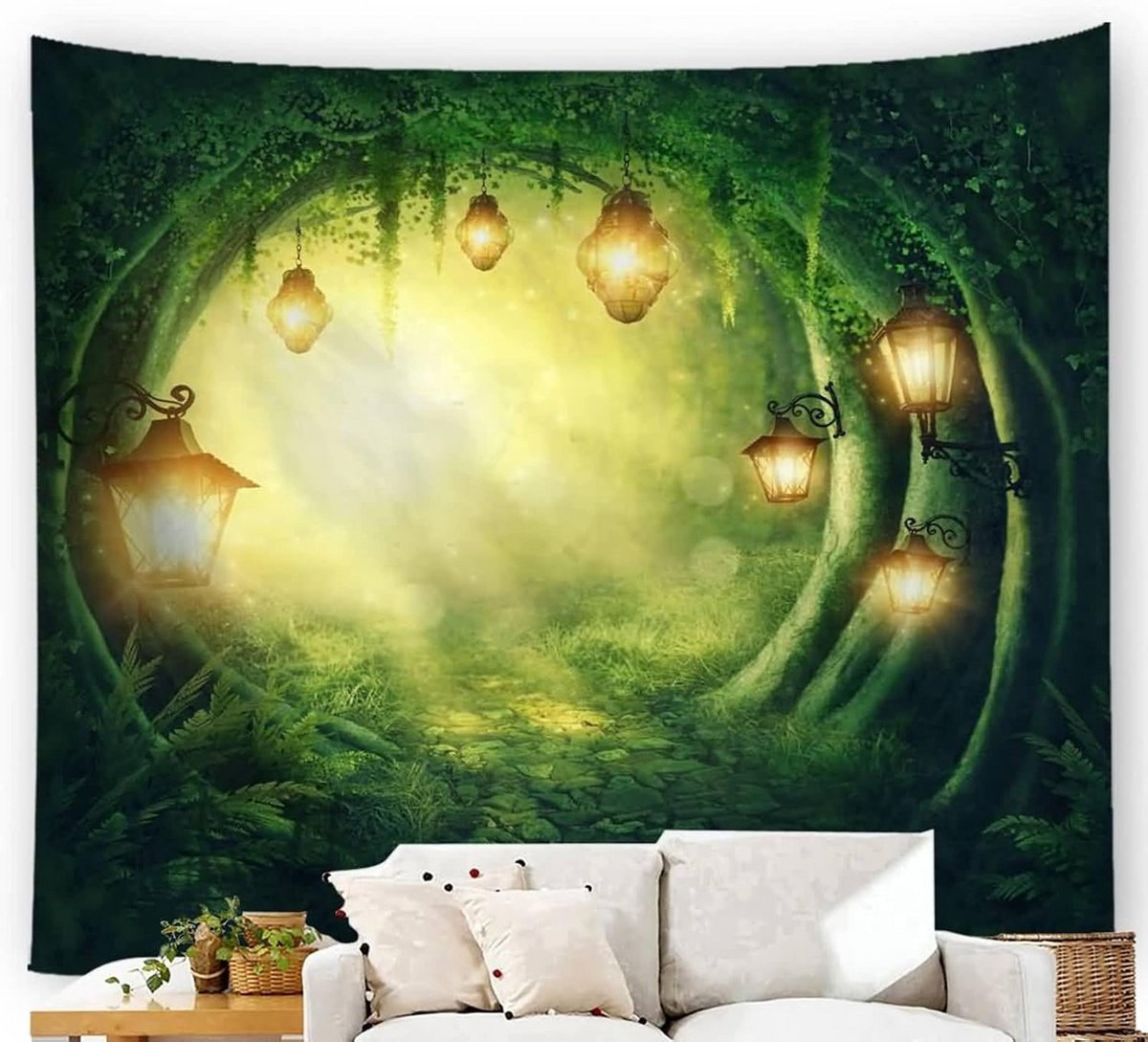 Homxi Tapestry Outdoor 200 x 150 cm,Tapestry Tapestry Psychedelic Forest Tapestry Tapestry Tapestry Green