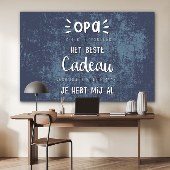 Décoration murale Métal - Peinture Aluminium Industriel - Le meilleur cadeau - Proverbes - Citations - Grand-père - 180x120 cm - Dibond - Photo sur aluminium - Décoration murale industrielle - Pour le salon/chambre