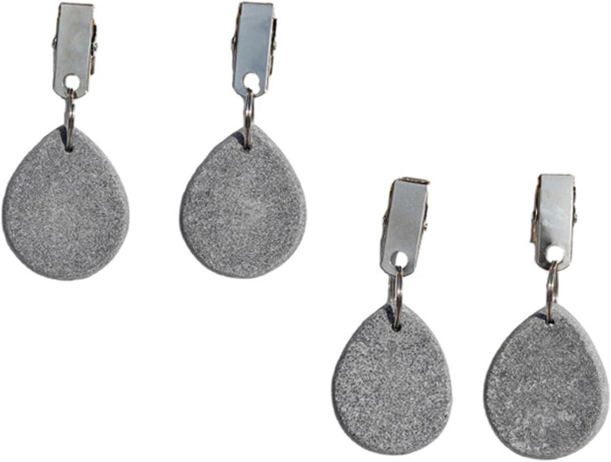 Tafelkleed Clips - Winddichte Houders - Buiten Dineren - Marmeren Afwerking - 4 Stuks - Grijs