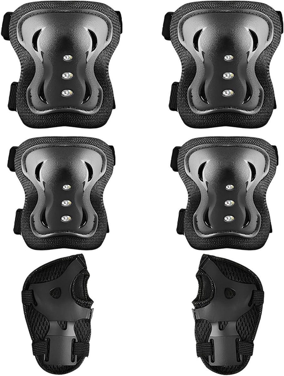 Beschermingsset Kinderen - Sportbescherming - Actieve Sport - Ergonomisch Ontwerp - Compleet - Zwart