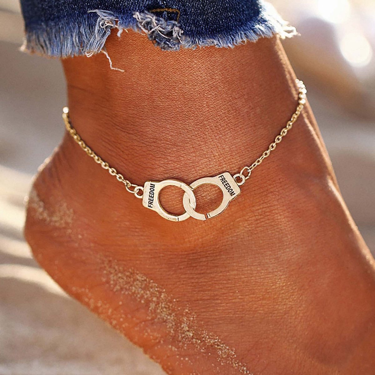 aladdien - Boho handboeien enkelbandje - Zomer sieraad - Goudkleurig - Voetketting - Perfect voor strand en blote voeten - Geschenken voor vrouwen e...