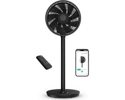 Slimme Ventilator - Stil Model - Comfortabele Koelte - 30 Snelheden - 54-92 cm - Zwart