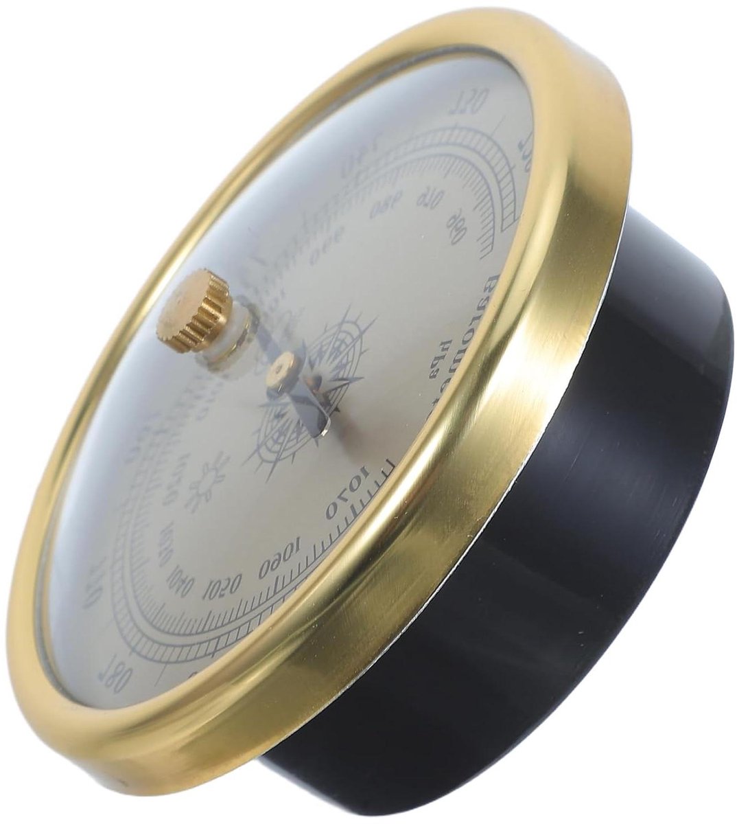 Barometer met Frame - Drukmeter Thermometer - Weer Monitoren - Drie Functies - 7 cm Diameter - Goud