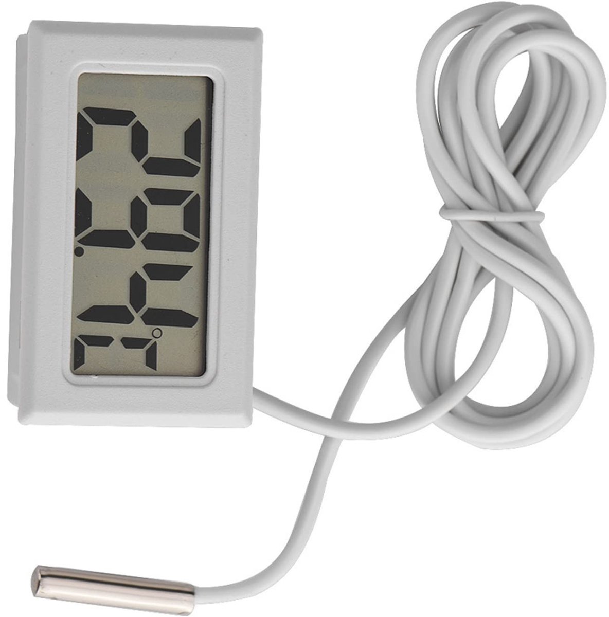 aladdien - Digitale Thermometer - Koelkast Vriezer - LCD Display - Wit - Temperatuurmeting - Geschikt voor Aquariums en Broeikassen