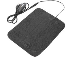 Warmtemat Reptielen - Terrarium Verwarming - Comfortabel Klimaat - Drietraps Temperatuur - 15.5 x 22 cm - Zwart