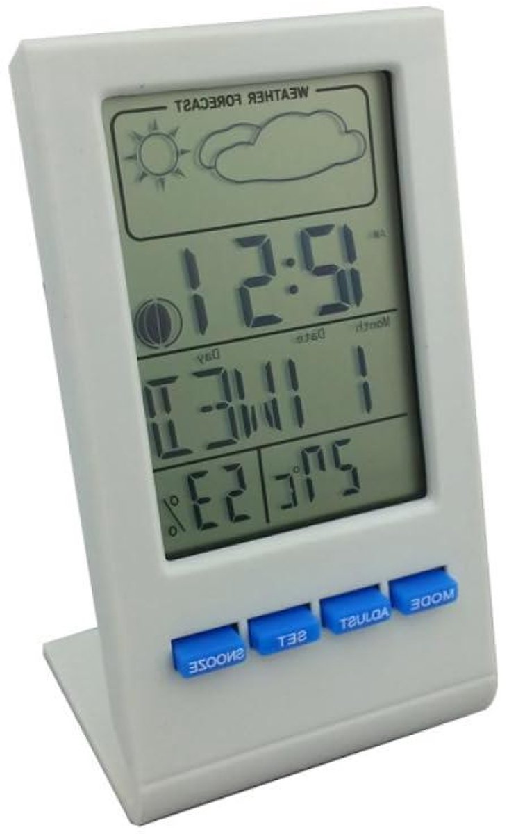 Digitale Thermometer - Vochtigheidsmeter Hygrometer - Klimaat Binnen - Real-time Weer - 10x5.5x4.5cm - Wit