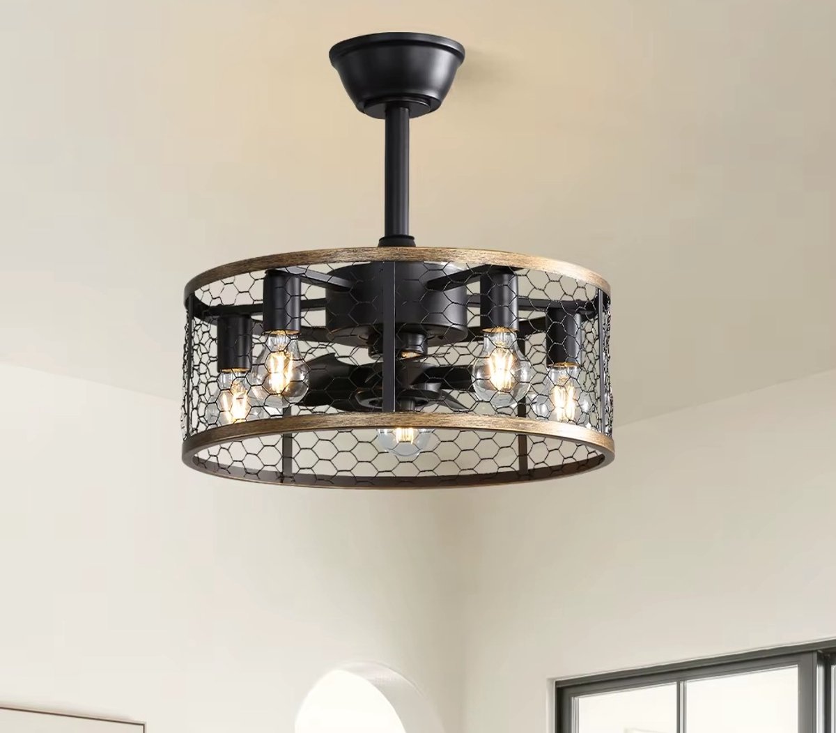 Equivera Plafonniere met Ventilator - Plafondventilator - Plafondventilator Afstandsbediening - Plafondventilator Slaapkamer - Plafond Ventilator met Verlichting - Plafondlamp - Plafonniere - Ideaal voor in uw slaapkamer!