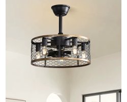 Equivera Plafonniere met Ventilator - Plafondventilator - Plafondventilator Afstandsbediening - Plafondventilator Slaapkamer - Plafond Ventilator met Verlichting - Plafondlamp - Plafonniere - Ideaal voor in uw slaapkamer!
