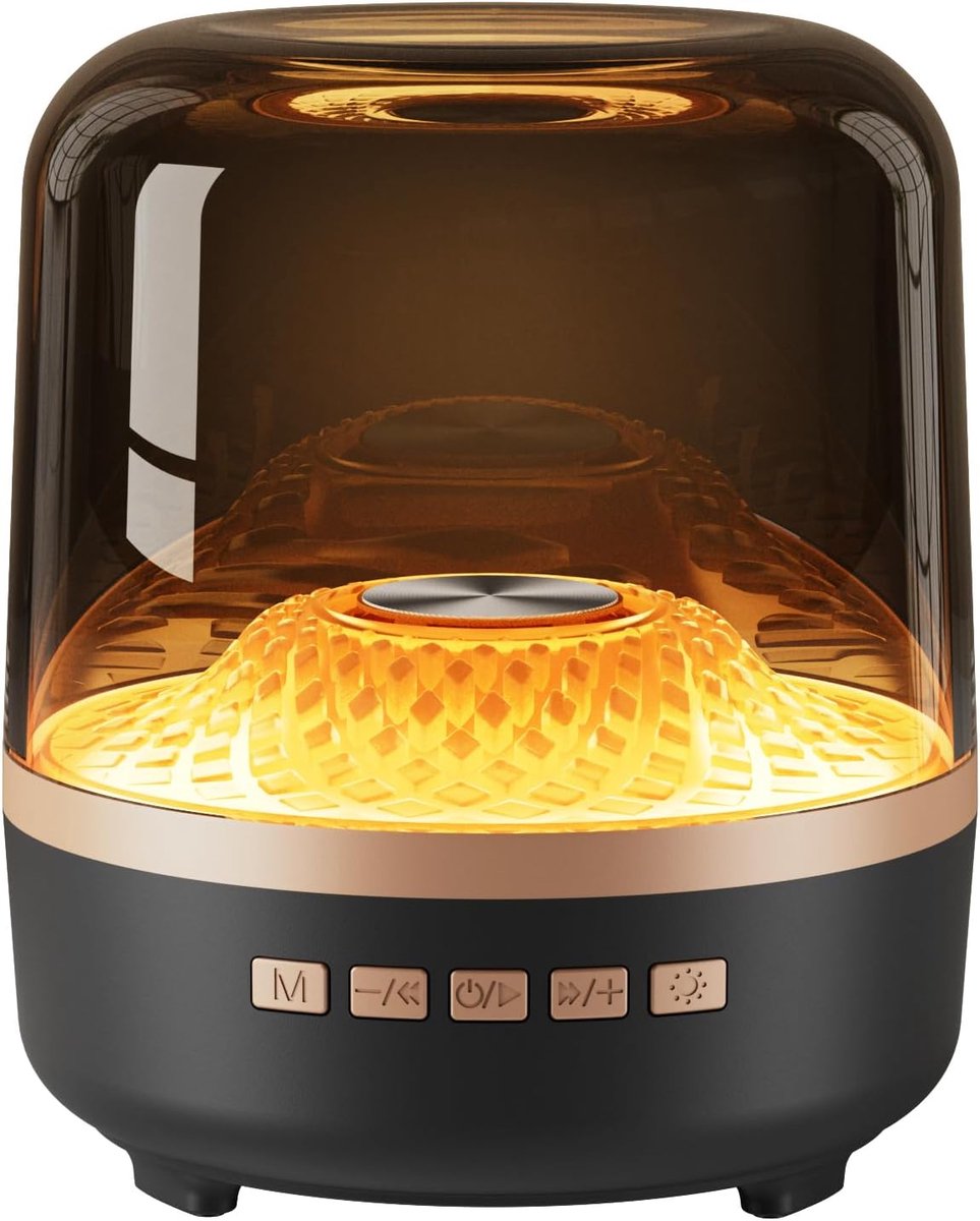 Oneay Bluetooth-speaker met HD-geluid en RGB-verlichting – Draadloze draagbare speaker met lange batterijduur en TWS-koppeling – Voor thuis, feestjes, reizen en strand – Cadeau voor volwassenen – Zwart