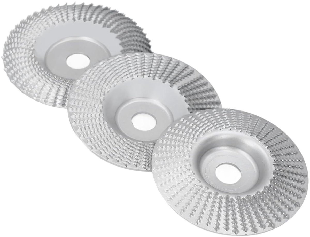 Houtsnijwerkschijven Set - Metaal Cortes - Houtbewerking Projecten - Snelle Houtverwijdering - 100 Mm Diameter - Zilver