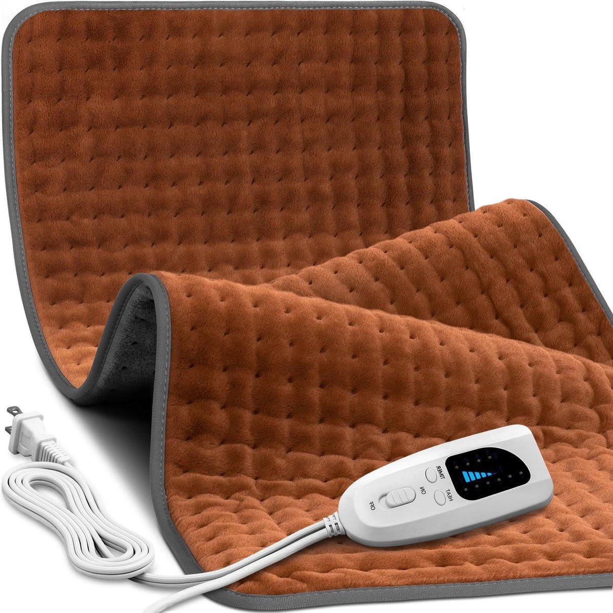 Verwarmingskussen - Warmtekussen Elektrisch - Spierontspanning Pijnverlichting - XXXL Formaat Dubbelzijdig - 17x33 Inch - Grijs