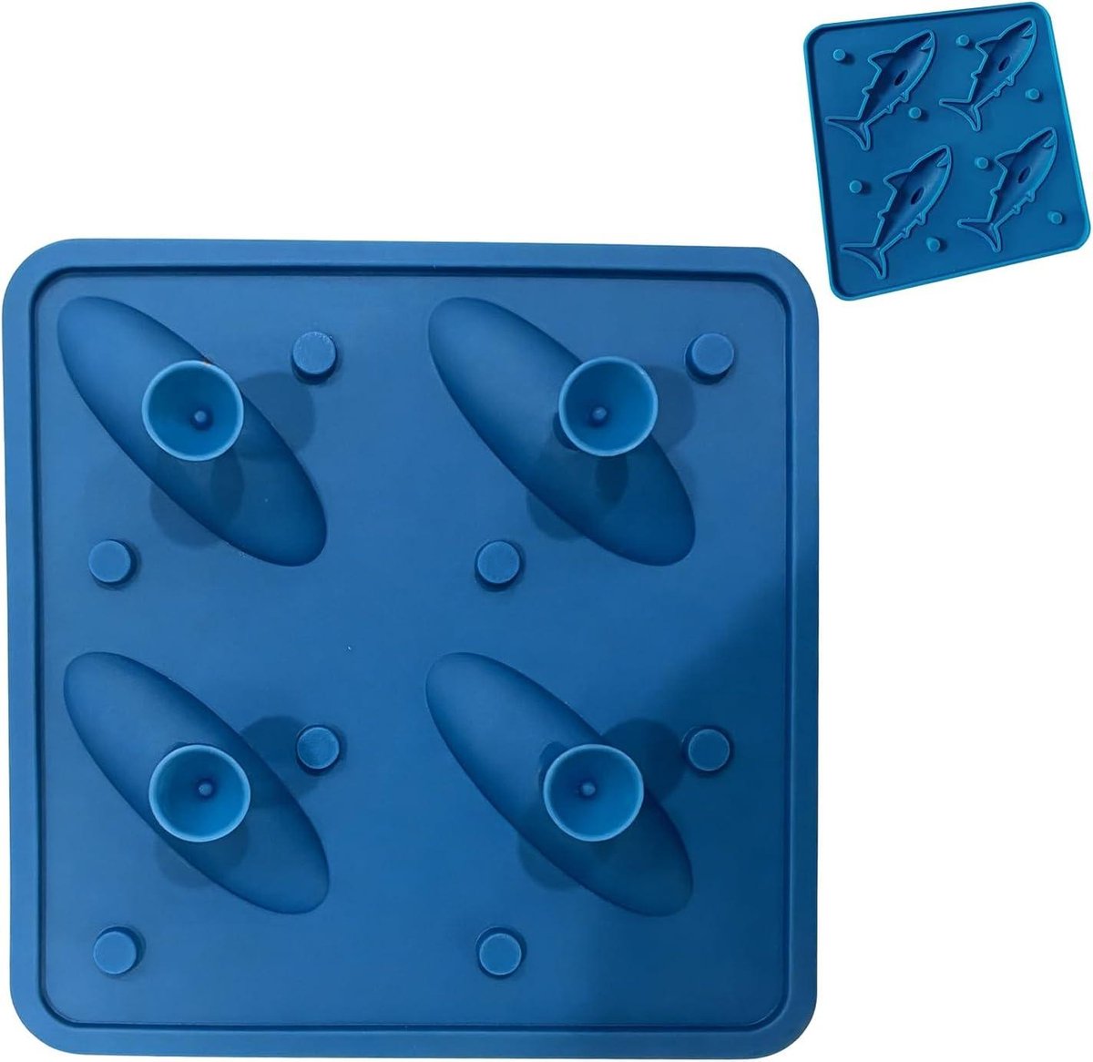 Siliconen ijsvorm - IJsmaker - Dranken Koelen - Flexibel anti-aanbak - 11x11x3.5 cm - Blauw