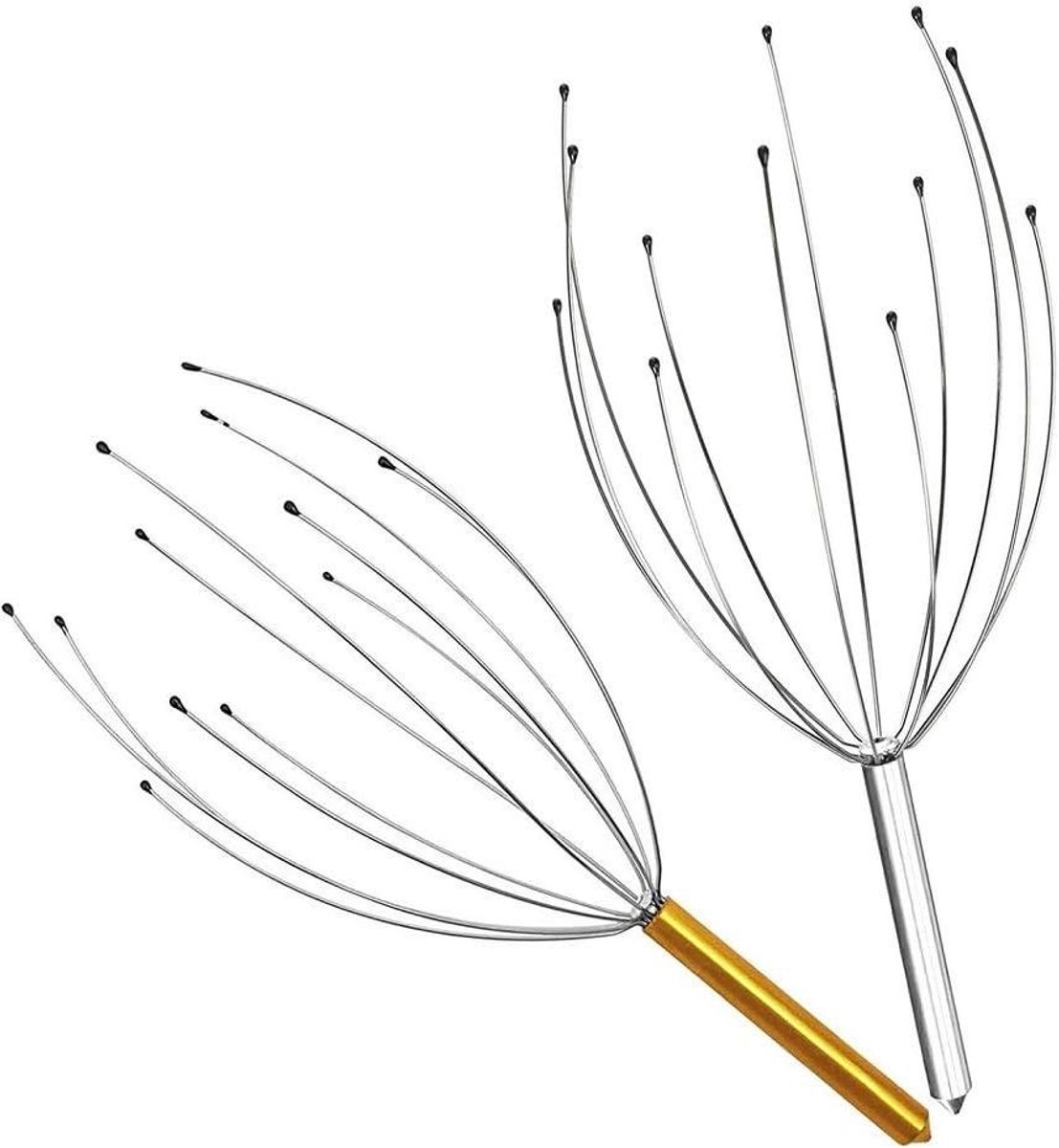 Hoofdhuid Massagers - Krabbers Ontspanning - Hoofdhuid Ontspanning - Verkoelend Effect - 23 cm - Zilver Goud