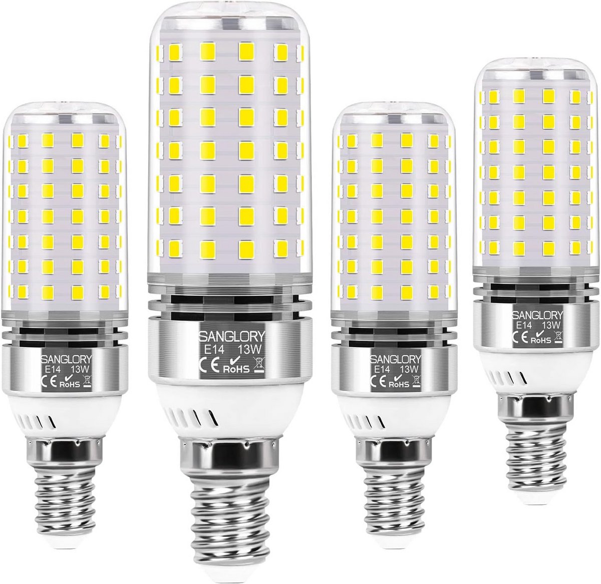 E14 LED Lampen Koudwit 5000K 1400 Lumen Vervangt 100W, 360 Graden Lichtbundel, 4 Stuks