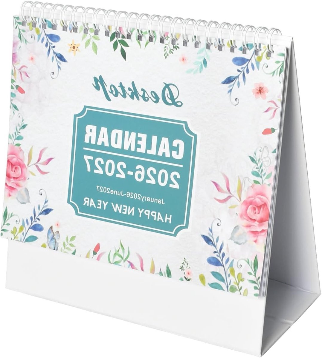 Staande Vouwbare Bureaukalender 2026-2027, Maandplanner voor Thuis, Kantoor en School, 20.5 x 20.5 x 9.2 cm, Perfect voor Academische Planning en Organisatie